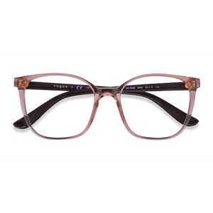 Female s square Transparent Beige Plastic Prescription eyeglasses - Eyebuydirect s Vogue Eyewear VO5356