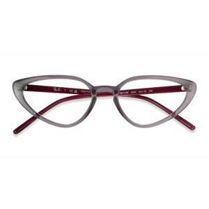 Female s horn Transparent Gray Plastic Prescription eyeglasses - Eyebuydirect s Ray-Ban RB7188