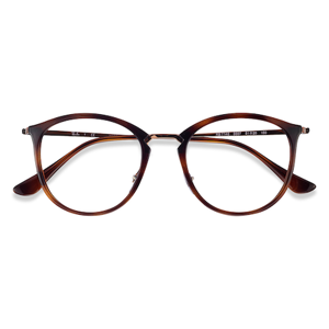 Female s round Tortoise Plastic, Metal Prescription eyeglasses - Eyebuydirect s Ray-Ban RB7140