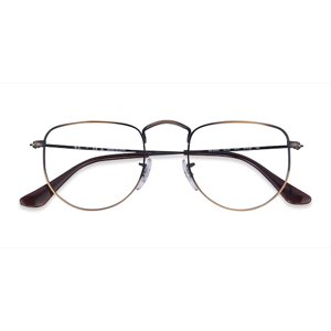 Unisex s geometric Bronze Metal Prescription eyeglasses - Eyebuydirect s Ray-Ban RB3958V Elon