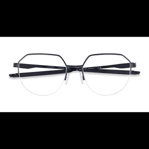 Unisex s geometric Satin Black Metal Prescription eyeglasses - Eyebuydirect s Oakley Inner Foil