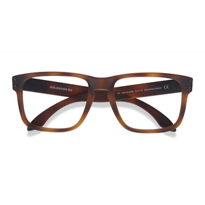 Male s rectangle Matte Brown Tortoise Plastic Prescription eyeglasses - Eyebuydirect s Oakley Holbrook Rx