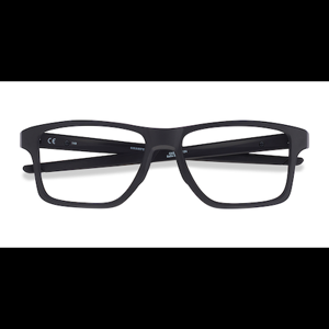 Male s rectangle Satin Black Plastic Prescription eyeglasses - Eyebuydirect s Oakley Chamfer Squared
