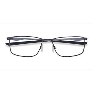 Unisex s rectangle Satin Black & Gray Metal Prescription eyeglasses - Eyebuydirect s Oakley Socket 5.0