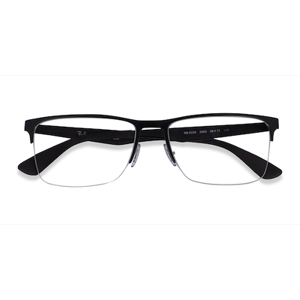 Unisex s rectangle Matte Black Metal Prescription eyeglasses - Eyebuydirect s Ray-Ban RB6335