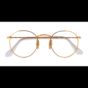 Unisex s round Shiny Gold Titanium Prescription eyeglasses - Eyebuydirect s Ray-Ban RB8247V