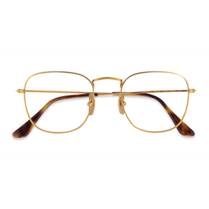 Unisex s square Matte Gold Titanium Prescription eyeglasses - Eyebuydirect s Ray-Ban RB8157V Frank