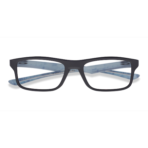 Male s rectangle Satin Black Plastic Prescription eyeglasses - Eyebuydirect s Oakley Plank 2.0