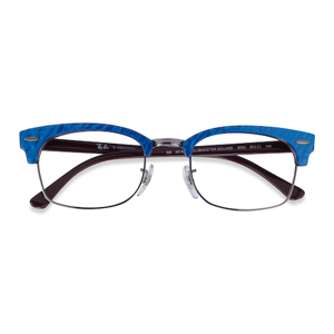 Unisex s browline Wrinkled Blue On Brown Acetate Prescription eyeglasses - Eyebuydirect s Ray-Ban RB3916V