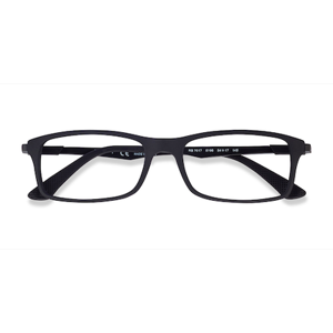 Unisex s rectangle Black Plastic Prescription eyeglasses - Eyebuydirect s Ray-Ban RB7017