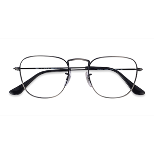 Unisex s square Shiny Antique Gunmetal Metal Prescription eyeglasses - Eyebuydirect s Ray-Ban RB3857V Frank