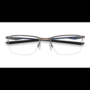 Unisex s rectangle Satin Pewter Metal Prescription eyeglasses - Eyebuydirect s Oakley Socket 5.5