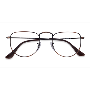 Unisex s geometric Antique Copper Metal Prescription eyeglasses - Eyebuydirect s Ray-Ban RB3958V Elon