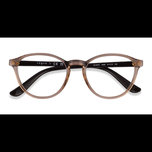 Unisex s round Transparent Brown Plastic Prescription eyeglasses - Eyebuydirect s Vogue Eyewear VO5372