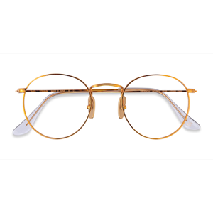 Unisex s round Shiny Gold Titanium Prescription eyeglasses - Eyebuydirect s Ray-Ban RB8247V