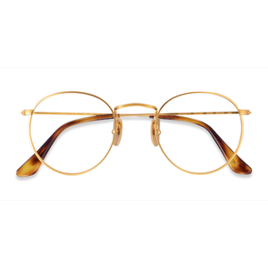 Unisex s round Gold Titanium Prescription eyeglasses - Eyebuydirect s Ray-Ban RB8247V