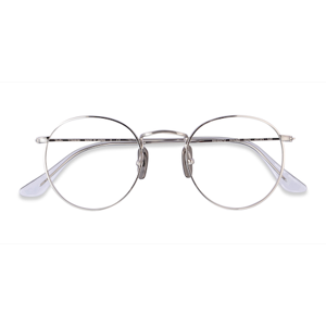 Unisex s round Silver Titanium Prescription eyeglasses - Eyebuydirect s Ray-Ban RB8247V