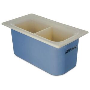 Carlisle CM1103C1402 1/3 Size Coldmaster Coolcheck Food Pan - Plastic, White/Blue