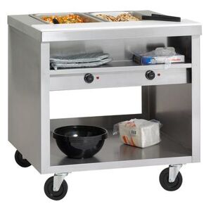 "Delfield EHEI36C E-Chef 36"" Hot Food Table w/ (2) Wells & Cutting Board, 120v, 2 Wells, Silver"