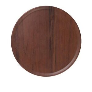 "Yanco WL-1110 10 1/4"" Round Melamine Plate, Wood Grain, Brown"