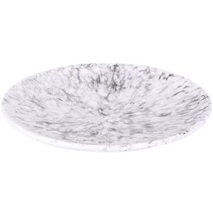 "Elite Global Solutions B379825-BBM Hermosa 8 1/4"" Round Melamine Plate, Marble, 6/Case, White"