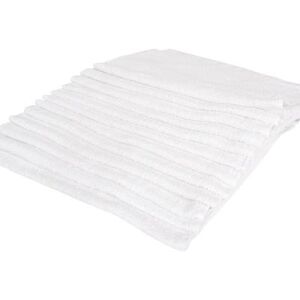 "Ritz HBMR-21 White Ribbed Terry Cloth Bar Towel, 16"" x 19"""