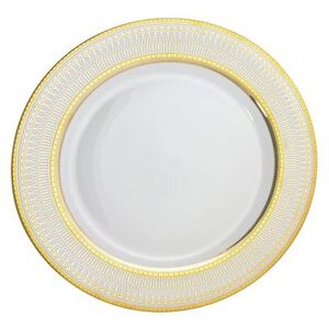 "10 Strawberry Street IRIANA-1GLD 10 1/4"" Round Iriana Dinner Plate - Porcelain, White/Gold"