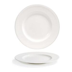 "Front of the House DAP086BEP22 6 1/4"" Round Catalyst Plate - Porcelain, White"