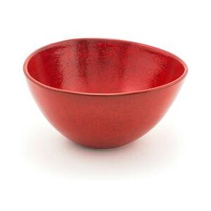 "Front of the House DBO154RDP21 42 oz Oval Kiln Bowl - 7 1/4"" x 7 1/2"", Porcelain, Chili, Chili Red"