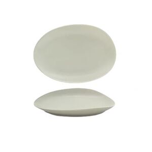 "Front of the House DSP033GYP22 Oval Tides Plate - 8"" x 5 1/2"", Porcelain, Pumice, Green"