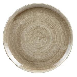 "Churchill PAATEV121 12 3/4"" Round Patina Plate - Ceramic, Antique Taupe, Beige"