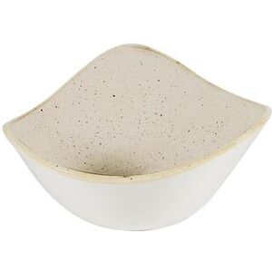 Churchill SNMSTRB71 13 oz Triangular Lotus Bowl - Ceramic, Nutmeg Cream, White