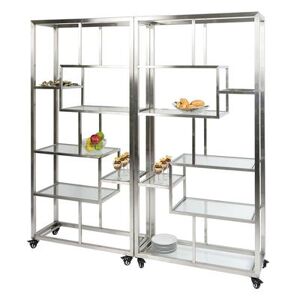 "Eastern Tabletop ST1760 Mobile Buffet Display Tower w/ (7) Shelves - 71""L x 14""W x 73""H, Stainless Steel"