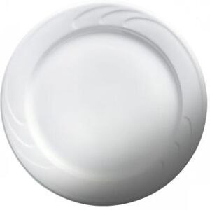 "Cameo China 301-81 8 3/8"" Round Bostonian Embossed Rim Plate - Ceramic, White"