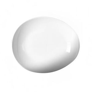 "Cameo China 710-G150 Egg Shaped Ovation Plate - 15"" x 12 1/4"", Ceramic, White"