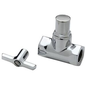 "T&S B-0416 Straight Loose Key Stop, 1/2"" IPS Female Inlet & Outlet, Chrome"