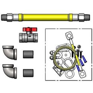 "T&S HG-2D-48K-FF 48"" Gas Hose w/ Cable Kit - 3/4"" NPT"