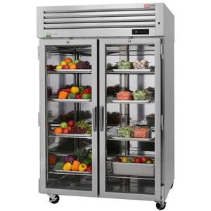 "Turbo Air PRO-50R-GS-PT-N 51 3/4"" 2 Section Pass Thru Refrigerator, (2) Glass Doors & (2) Solid Doors, Left/Right Hinge, 115v, Stainless Steel"