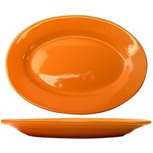 "ITI CA-12-O 10 3/8"" x 7 1/4"" Oval Cancun Platter - Ceramic, Orange"