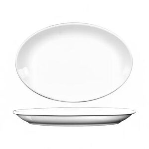 "ITI TN-12/DO-12 10 1/4"" x 8"" Oval Torino Platter - Porcelain, European White"