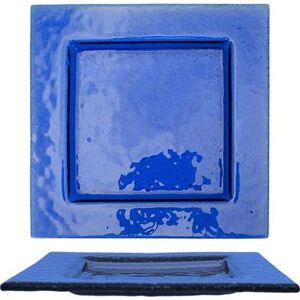 "ITI IGPB-975 9 3/4"" Square Arctic Glacier Plate - Glass, Blue"