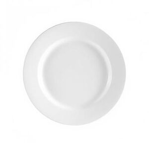 "CAC RCN-6 6 1/4"" Round RCN Clinton Dinner Plate - Porcelain, Super White"