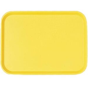 "Cambro 1418FF108 Plastic Fast Food Tray - 17 3/4""L x 13 4/5""W, Primrose Yellow"