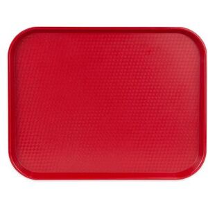 "Cambro 1418FF416 Plastic Fast Food Tray - 17 3/4""L x 13 4/5""W, Cranberry, Red"