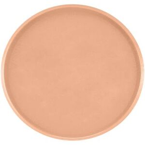 "Cambro 1950117 19 1/2"" Round Serving Camtray - Low-Profile, Fiberglass, Dark Peach, Orange"