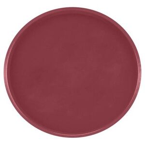 "Cambro 1950410 19 1/2"" Round Serving Camtray - Low-Profile, Fiberglass, Raspberry Cream, Red"