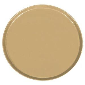 "Cambro 1950514 19 1/2"" Round Serving Camtray - Low-Profile, Fiberglass, Earthen Gold, Brown"