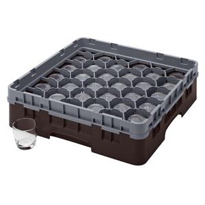 Cambro 30S318167 Camrack Glass Rack w/ (30) Compartments - (1) Gray Extender, Brown, Brown Base, 1 Soft Gray Extender