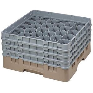 Cambro 30S800184 Camrack Glass Rack w/ (30) Compartments - (4) Gray Extenders, Beige, Beige Base, 4 Soft Gray Extenders