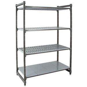 "Cambro CBU186072VS4580 Camshelving Basics Vented/Solid Shelving Unit - 4 Shelves, 60""L x 18""W x 72""H, 4 Tiers"